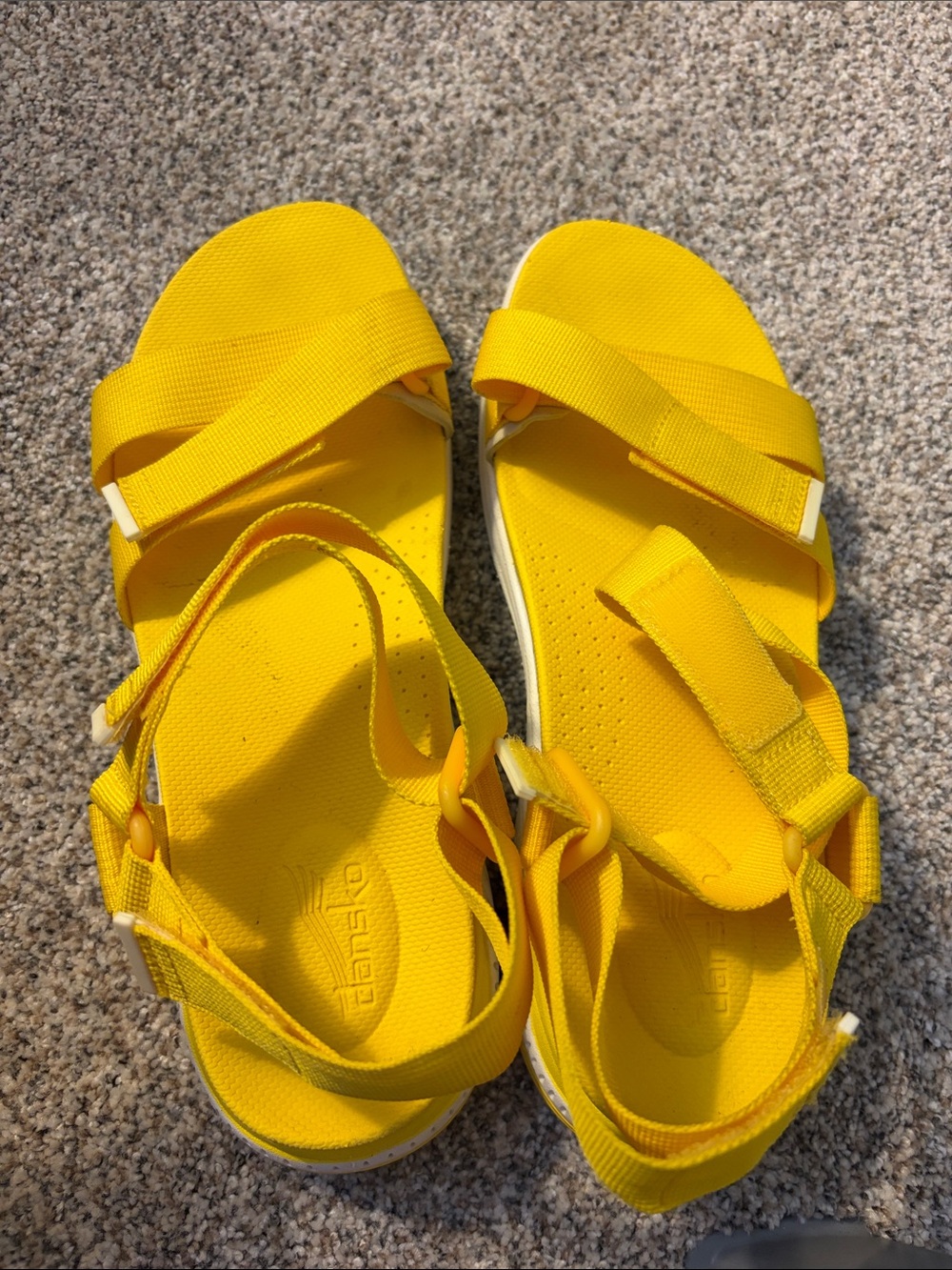 Dansko Bright Yellow Adjustable Strappy Sandals